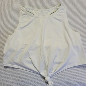 Aerie White Sleeveless Knotted Top M